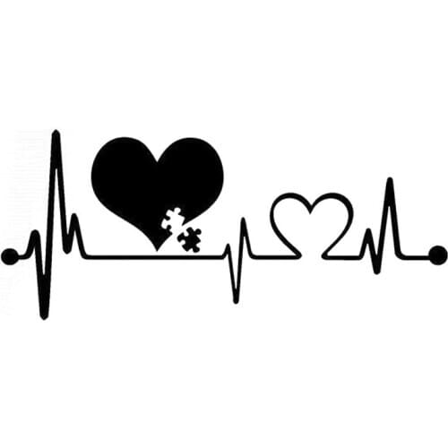 16.5cm*7cm Autism Heartbeat Lifeline Creative Fashion Creative Classic Personality Car Styling Car Sticker