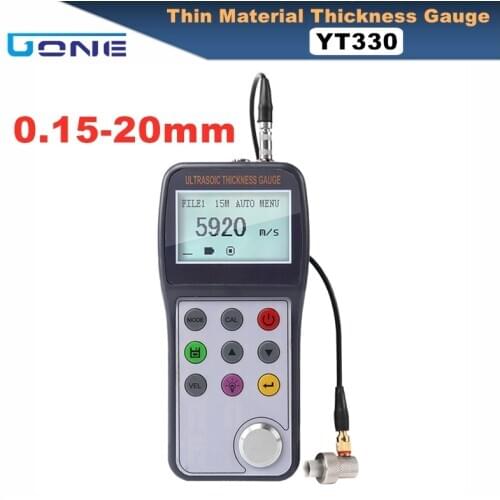 0.15~20mm ultrasonic thickness gauge portable digital very thin material metal plastic meter tester