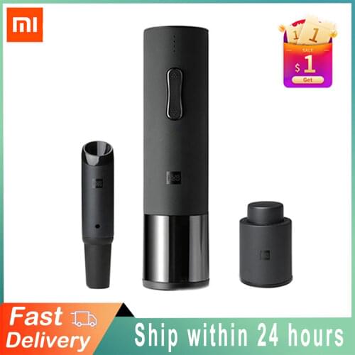 Xiaomi Huohou Automatic Bottle Opener Electric Red Wine Openers Stopper Fast Decanter Wine Corkscrew Foil Cutter Cork Out Tool