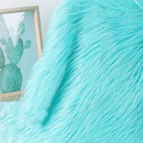 Fleece faux wool Drifting hair clip gold and silver silk Plush fabric Home textile pillow Fleece fabric