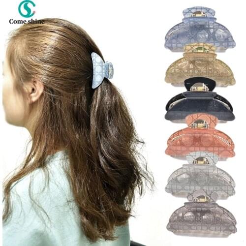 Hot Sale Geometric Pattern Glitter Claw Clip Barrette Crab Hair Claws Bath Clips Ponytail Clip For Women Girls Hair Accessories