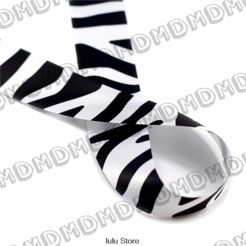 100 Yards 9mm-75mm Size Satin Ribbon Printed With Zebra DIY Handmade Gift Wrapping, Packing Webbing WMD161021-25-1672