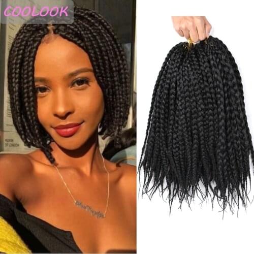 14 Inch Ombre Brown Box Braided Hair Short Box Braid Crochet Hair Synthetic Red Crochet Braiding Hair Extensions for Black Women