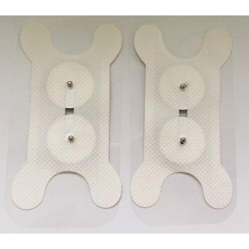 Free shipping 50pcs white Throat electrode TENS unit electrode pads with 2.5mm snap for swallow throat physiotherapy