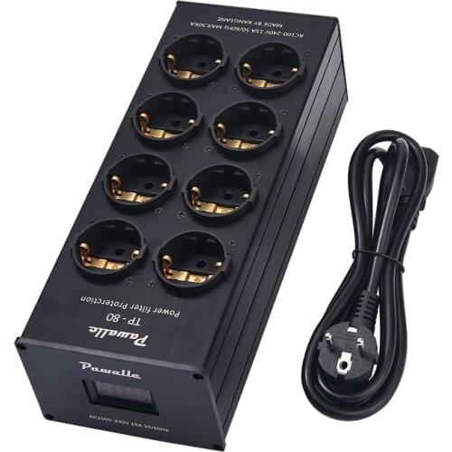 2021 Audio Noise AC Power Filter Power Conditioner Power Purifier Surge Protection with EU Outlets Power Strip