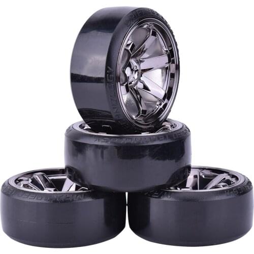 4Pcs AUSTAR Drift Car Tire Wheel Rim Hard Wheel Tyre for 1/10 Traxxas HSP Tamiya HPI Kyosho On-road Drifting RC Car Vehicle Part