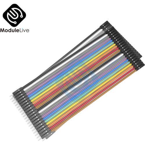40pcs In Row Dupont Cable 20cm 2.54mm 1pin 1p-1p male to Female Jumper Wire For Arduino Breadboard