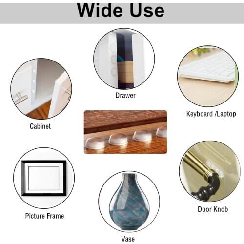 81pcs 10*2mm Bumpers Pads Rubber Feet Self Adhesive Transparent Stick Bumper Noise Dampening Buffer Bumpers for Door Drawer