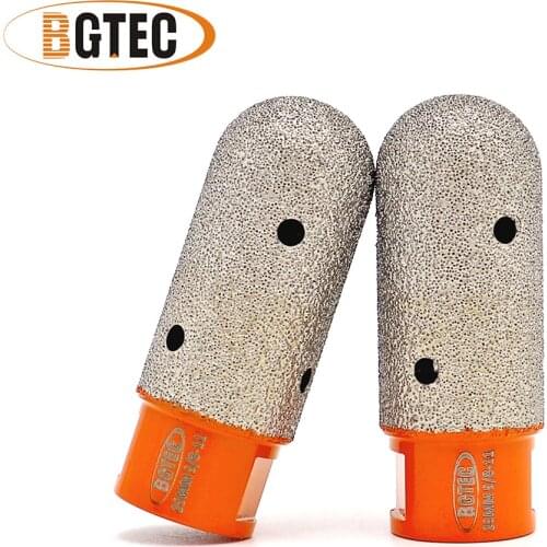 BGTEC 2pcs Dia25mm 5/8-11 Thread Vacuum Brazed Diamond finger bits for tile stone countertop