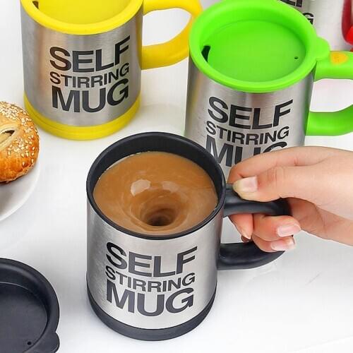 400ml Automatic Mixing Cup Coffee Milk Mixing Cup Stainless Steel Insulation Cup Electric Lazy Double Insulation Smart Cup