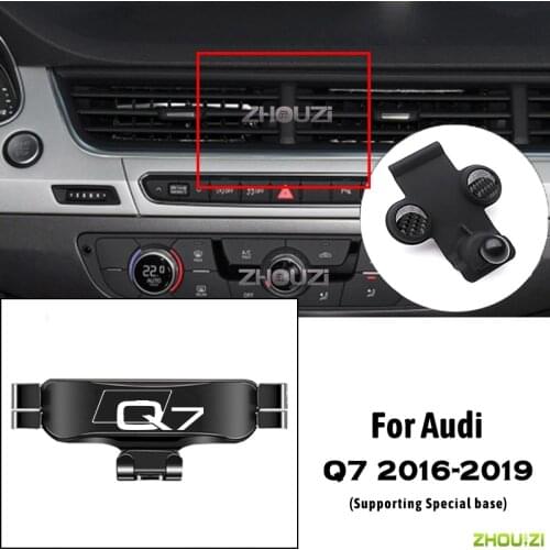 Car Mobile Phone Holder Special Air Vent Mounts Stand GPS Gravity Navigation Bracket For Audi Q7 2016-2019 Car Accessories