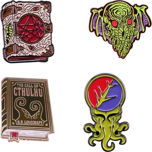Cthulhu Brooch Mysterious Creature Badge Magic Book Enamel Pin Jewelry