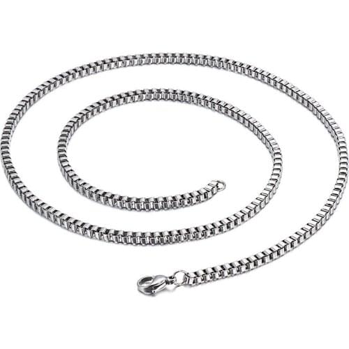 Street Jewelry Accessories Stainless Steel Box Chain 2mm 3mm Personality Necklace Wholesale Unisex 65cm 71cm