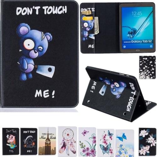 For Funda Samsung Galaxy Tab S2 9.7 T810 T815 Case print Dreamcatcher &cute bear Stand PU Leather Soft TPU Shell Cover Case