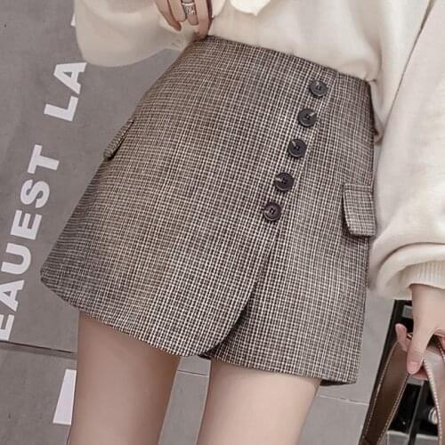 Make cloth child skirts shorts high waist shorts of outer wear A word wide bootcut new winter skirts pants legs