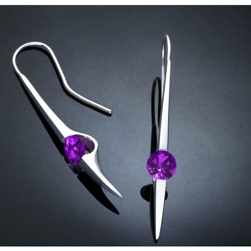 Long Rod Tassel Needle Dangle Earrings Women Green Purple Rhinestone Ear Jewelry Brincos Oorbellen Gifts 2019 New Z4M093