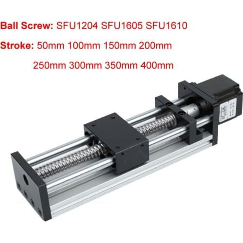 50-400mm Effective Stroke CNC Linear Guide Stage Rail Motion Slide Table SFU1204 SFU1605 SFU1610 Ball Screw Actuator Module XYZ