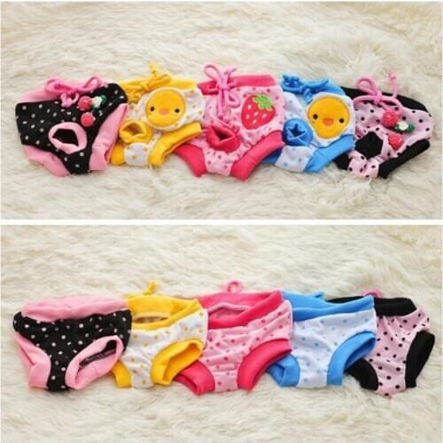 1PC Pet Dog Shorts Sanitary Physiological Pants Cute Fruit Print Diaper Dog Shorts Washable Female Dog Panties Underwear Briefs
