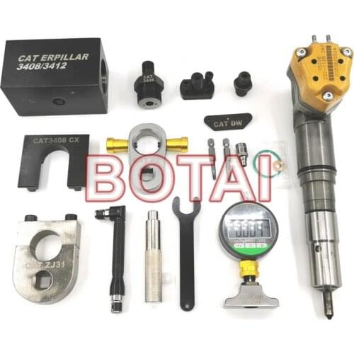 COMMON RAIL HEUI INJECTOR CAT 3412E 3408E DISASSEMBLE TOOLS WITH INJECTOR TESTING ADAPTOR AND VALVE STROKE MEASURE SEAT GAUGE