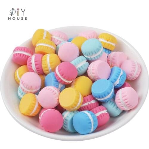 10-40Pcs 3D Artificial Macarons Small Cake Color Resin Flake DIY Craft Supplies Phone Decor Material Headwear Hair Accessories
