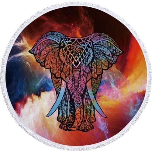 Colorful Beach Towel Large Round Yoga Mat Absorption for Beach Home Decorate