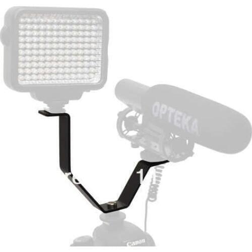 Bracket V-Shape Metal Hot Cold Shoe Splitter Bracket for Photography DSLR Microphone 1/4