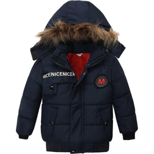 Autumn Winter Fashion Boys Thicken Warm Hooded Outerwear Coats Children Jackets Kids Hooded Clothes For 2-4 Years