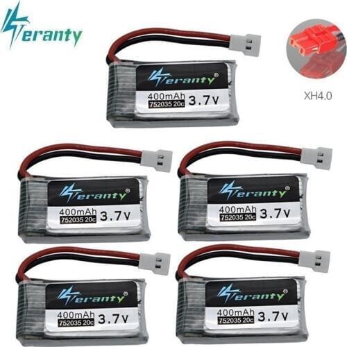 3.7V 400mah Lipo Battery For SYMA X15 X5A-1 X15C X15W H31 X4 H107 KY101 E33C E33 U816A V252 H6C 3.7v Rechargeable battery 5pcs