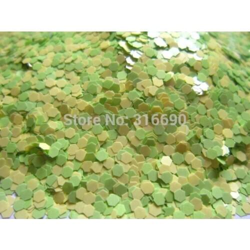 Matte Hexagon Green and Yellow Glitter Mix Solvent Resistant Glitter Blend for Nail Polish Frankening Scrapbooking