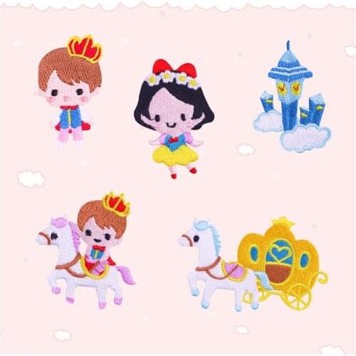 Maxsin 1 Pc High Quality Lovely Princess Prince Sticker castle Patches Iron On Child Clothes Bag Jeans Decoration DY