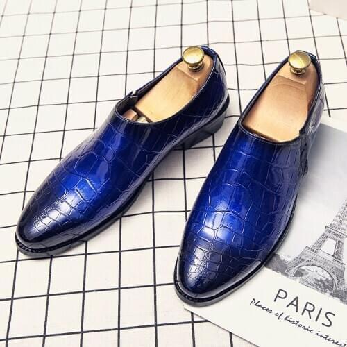 Men Formal Dress Shoes Man Patent Leather Mens Shoes Wedding Club Loafers Male Gents Oxford Man Slip on Footwear Big Size 38-48