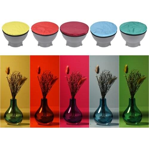 Photography Light Soft Diffuser Cloth Kit for 7" 180mm Standard Studio Strobe Reflector 5 Colors/Set