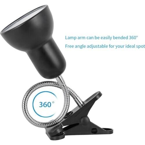 Novelty lighting Desk Book Lights 5W E27 Led Adjustable Reading 360 Degree Twisted Flexible Metal Tubing Table Lamp Base