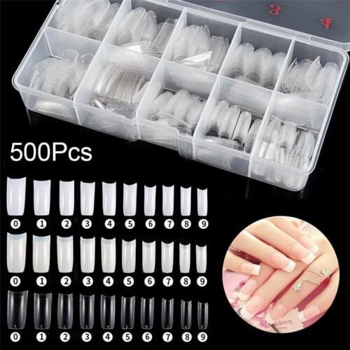 New False Nail Tips Artificial Nails 500pcs French False Half Nails Art Tips Acrylic UV Gel Clear 1008#30