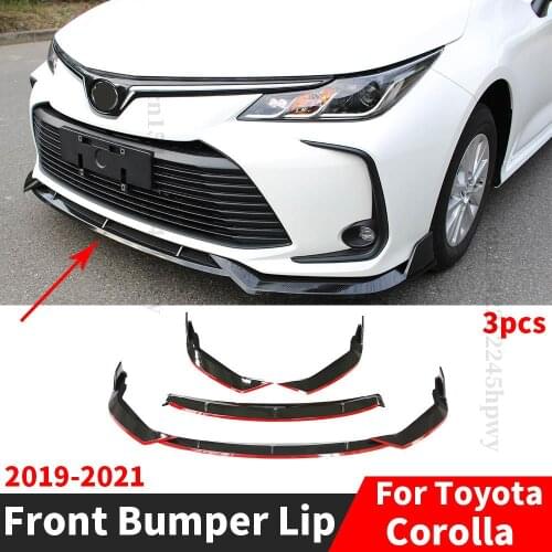Front Bumper Lip Chin Spoiler Deflector Protector Guard Decoration Tuning Cover High Quality For Toyota Corolla 2019 2020 2021