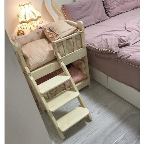 Kennel Teddy pet nest dog bed cat litter solid wood pet supplies wooden mat bunk bed