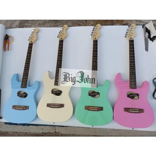 Semi hollow free shipping electric guitar with skysonic pickup electric guitar with acoustic pickup