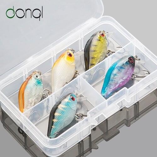 DONQL 5pcs/lot Minnow Wobblers Crankbait Fishing Lure 4g 4cm Artificial Hard Bait Swimbait With Sharp Hooks Box Pesca Tackle