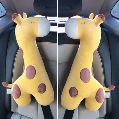 Cute Cartoon Giraffe Car Seat Belt Accessories Car Shoulder Pad Super-soft Velvet Seat Safety Belt Cover for Childern Kids Doll