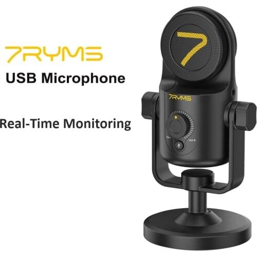 7YRMS Studio Condenser USB Computer Microphone SR-USB MINI Desktop Mic for Recording Live Streaming Gaming YouTube Voice Overs