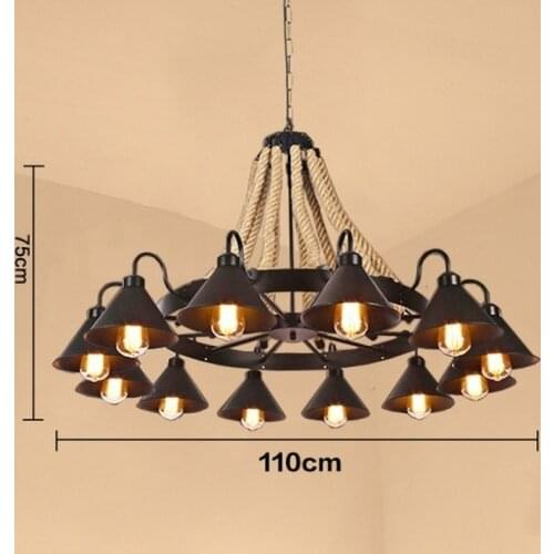 Vintage American Chandelier Rural Loft Iron Retro Industrial Wind Restaurant Bar Clothing Store Hot pot Cafe Boat Chandelier