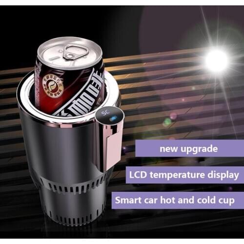 JUIXNG Visual Temperature Control Smart Hot And Cold Cup One-key Cooling And Heating Car Hot And Cold Cup Mini Car Refrigerator