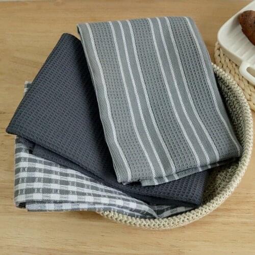 3pcs/pack 45x65cm Tea Towel Cotton Kitchen Towel Tablewares Cleaning Cloth Dish Towel Order To America