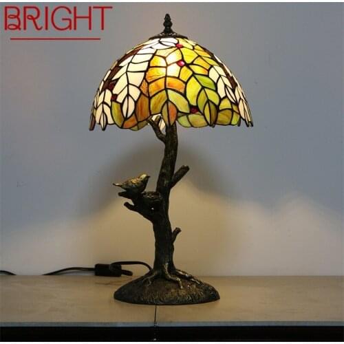 BRIGHT Tiffany Table Lamps Contemporary LED Colorful Desk Light Creative for Home Bedroom Decoration