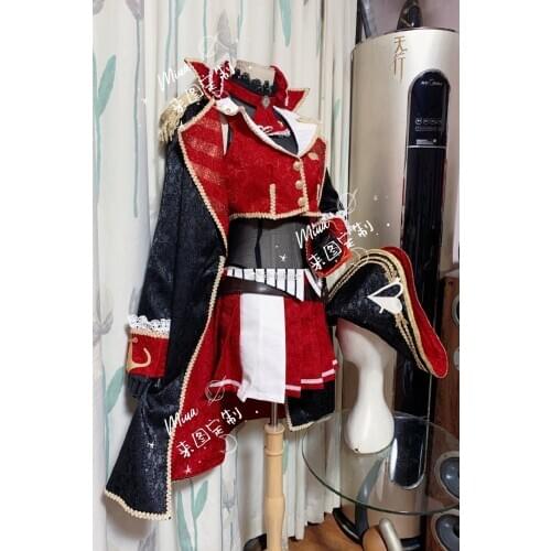 Anime VTuber Hololive Houshou Marine Captain Uniform Gorgeous Dress Suit Cosplay Costume Women Halloween Free Shipping 2020 New
