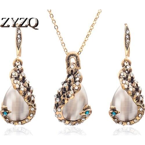 ZYZQ Vintage Jewelry Sets For Women With Micro Paved Fashion Anniversary Jewelry Earrings&Necklaces Sets Wholesale Lots&Bulk