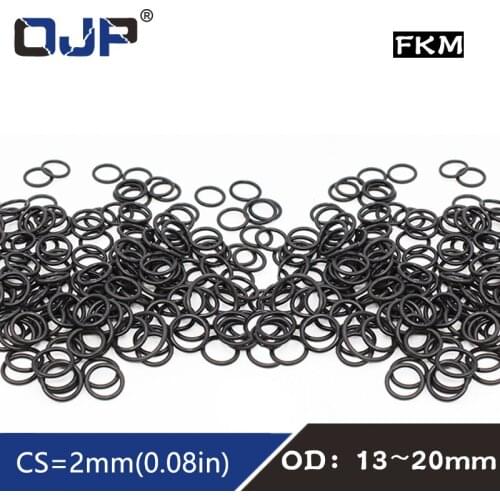10PCS/lot Fluorine rubber Ring Black FKM Seal OD13/14/15/16/17/18/19/20*2mm Rubber O-Ring Seal Oil Ring Fuel Gaskets Washer