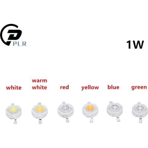 100pcs 1W LED High power Lamp beads Pure White/Warm White/RED/BLUE/GREEN/YELLOW 300mA 3.2-3.4V 100-120LM 30mil