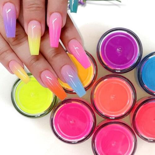 15g Neon Acrylic Powder Nail Art Decorations Pigment Dipping Powder Extension Builder Powder For Manicure Tips Carving Sculpture