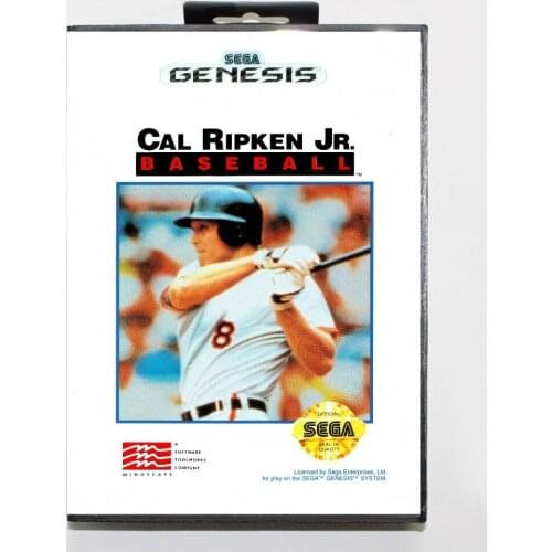 16 bit Sega MD game Cartridge with Retail box - Cal Ripken Jr. Baseball game card for Megadrive Genesis system